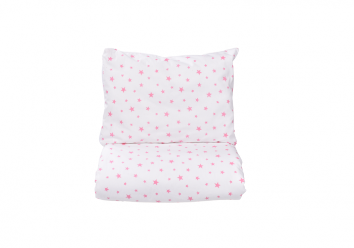 Set complet lenjerie si aparatori model Stelute roz patut 120x60 cm [3]