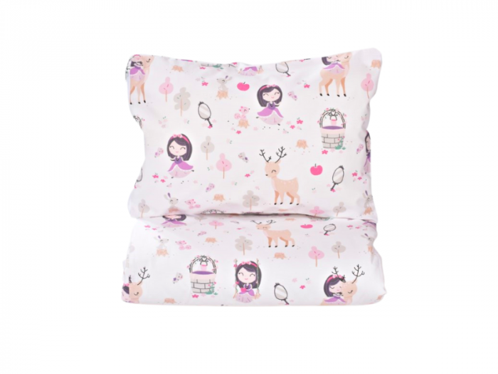 Set complet 7 piese lenjerie si aparatori patut 120x60 cm bumbac 100% model Fetite [2]