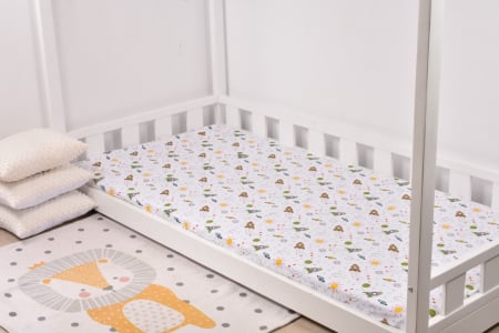Pentru copii - Cearsaf pat bumbac 100% model rachete