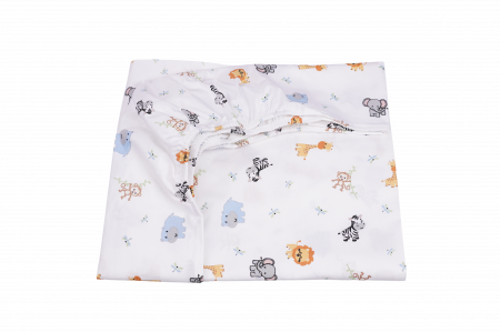 Cearceaf Bumbac - Cearsaf patut 120x60 cm bumbac 100% model animalute safari