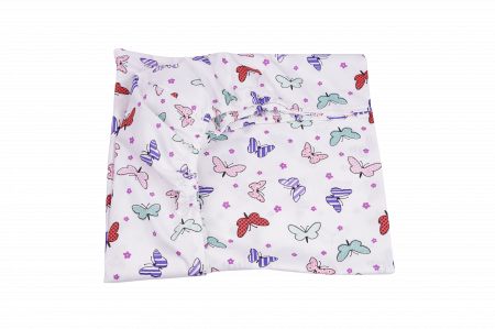 Cearceaf Bumbac - Cearsaf patut 120x60 cm bumbac 100% model fluturasi multicolori