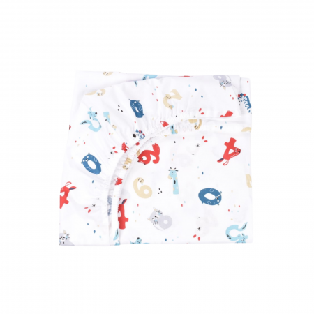 Cearceaf Bumbac - Cearsaf patut 120x60 cm bumbac 100% model cifre colorate