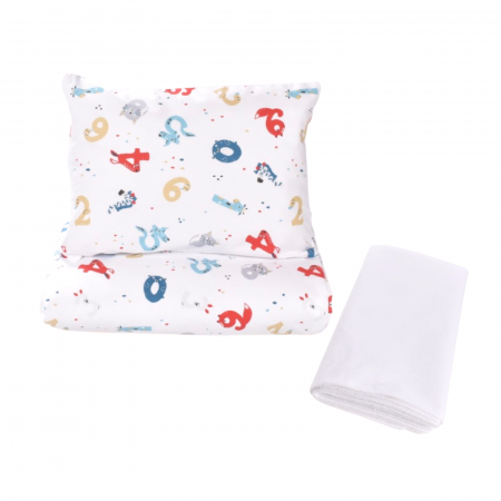 Lenjerie 3 piese model Cifre  + Protectie impermeabila patut 120x60 cm [0]
