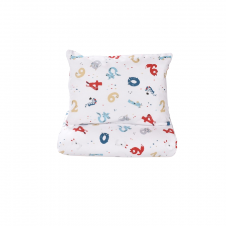 Lenjerie 3 piese model Cifre  + Protectie impermeabila patut 120x60 cm [1]