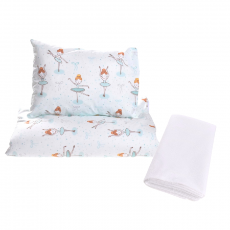 Lenjerie 3 piese model Fluturasi + Protectie impermeabila patut 120x60 cm [0]