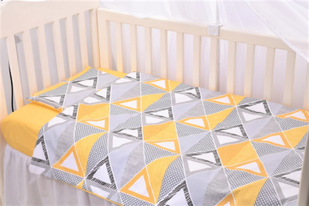 Lenjerie 5 piese patut 120x60 cm bumbac 100% model Forme Geometrice [1]