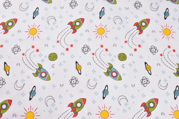 Lenjerie 5 piese patut 120x60 cm bumbac 100% model Rachete [3]