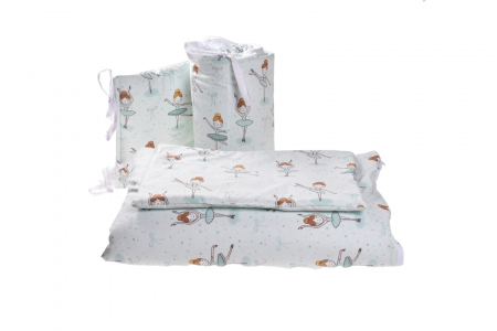 Lenjerie 6 piese patut 120x60 cm bumbac 100% model Balerine [1]