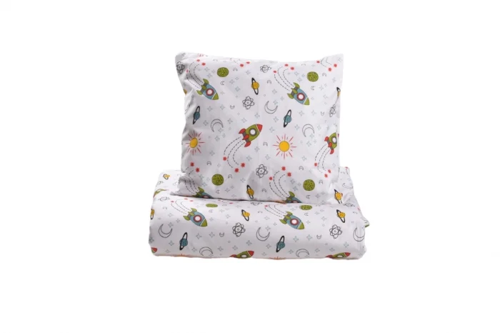 Lenjerie 6 piese patut 120x60 cm bumbac 100% model Rachete [2]