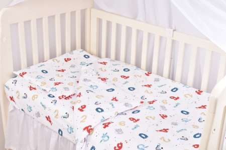 Lenjerie patut 120x60 cm, 3 piese bumbac 100% model Cifre [2]