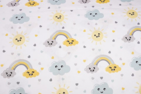 Lenjerie patut 120x60 cm, 3 piese bumbac 100% model curcubee si norisori [2]