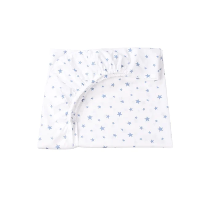 Lenjerie patut 120x60 cm, 3 piese bumbac 100% model Stelute mici bleu [1]
