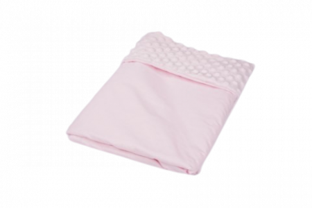 Paturica Bebe Cu Gluga - Paturica model bumbac roz si plus minky roz 80x80cm
