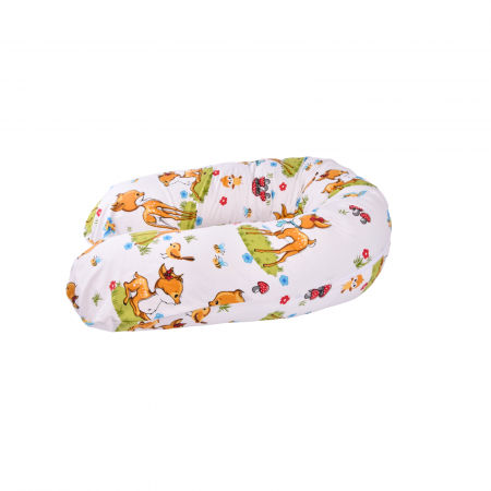 Pentru mamici - Perna gravide multifunctionala 3 in 1 bumbac 100% model caprioare