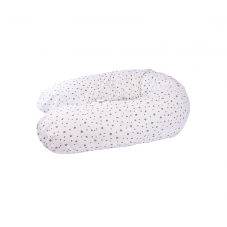 Pentru mamici - Perna gravide multifunctionala 3 in 1 bumbac 100% model stelute bleu