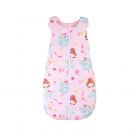 Saculet de dormit gros bumbac 100% model balerine si lebede 0-6 luni [0]