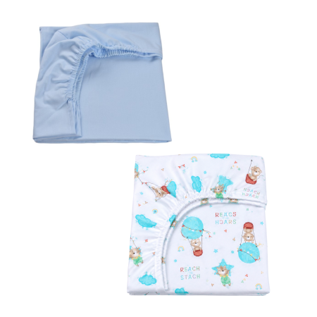 Set 2 cearsafuri bumbac 100% alb rachete [0]