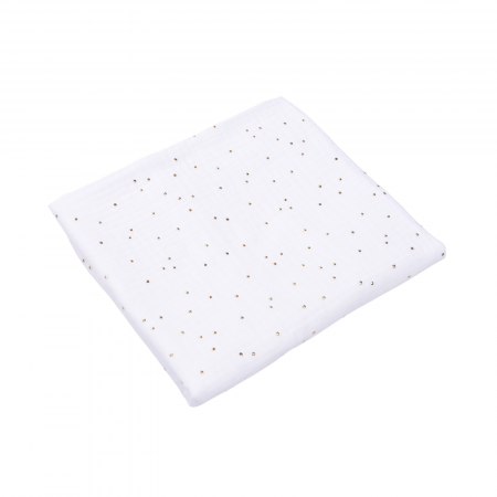 Set 2 museline bumbac organic alb si roz cu bulinute 80x80 cm [3]