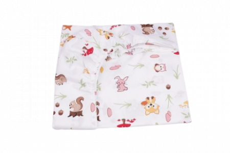 Set complet 7 piese lenjerie si aparatori patut 120x60 cm bumbac 100% model animalute si ciuperci [2]