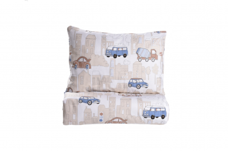 Set complet lenjerie 5 piese pentru patut incastrabil model masinute [0]