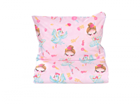 Set complet 7 piese Lenjerie si aparatori patut 120x60 cm bumbac 100% model Balerine si lebede [1]