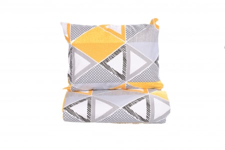 Set complet lenjerie si aparatori patut 60x120 cm Triunghiuri [2]