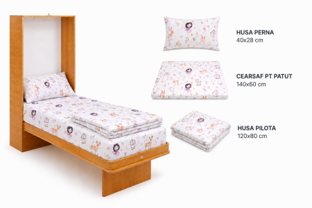 Set lenjerie 3 piese pentru patut incastrabil model fetite [1]