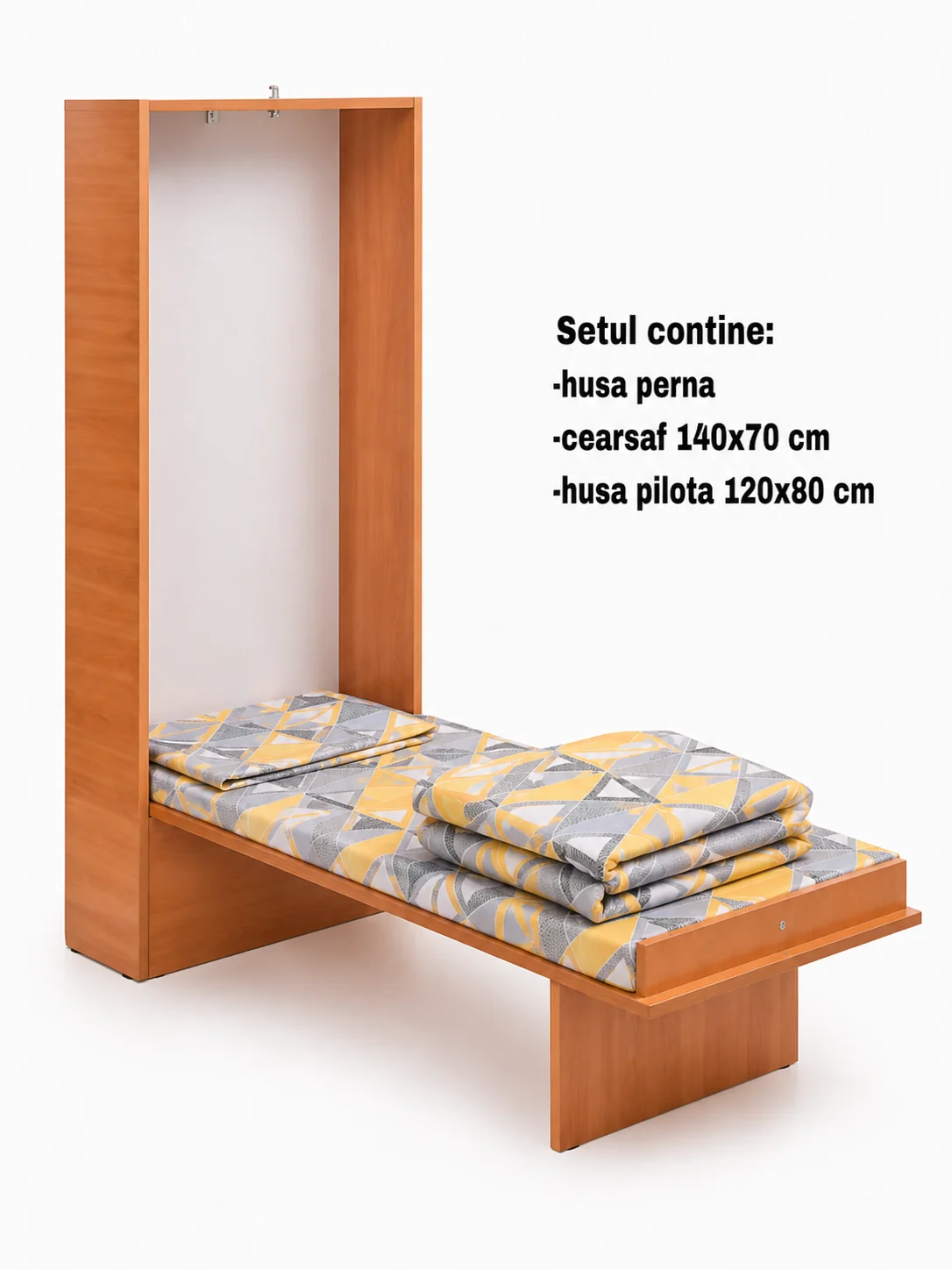 Set lenjerie 3 piese pentru patut incastrabil model forme geometrice [2]