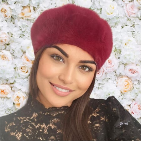 Bereta eleganta de lux din lana fina si pufoasa de Angora - Princess (GRENA) - marime universala [1]