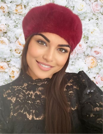 Bereta eleganta de lux din lana fina si pufoasa de Angora - Princess (GRENA) - marime universala [2]