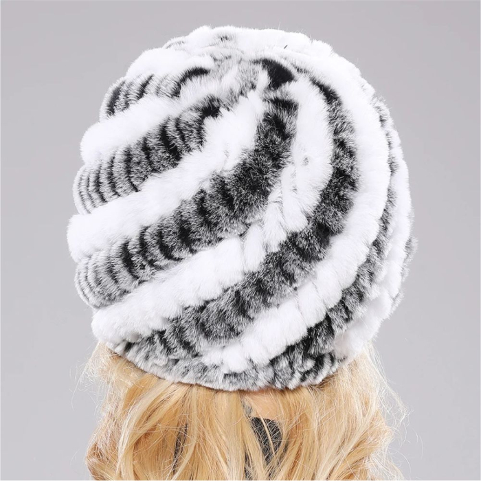 Caciula eleganta din blana CORA (GRI+ALB) - marime universala [4]