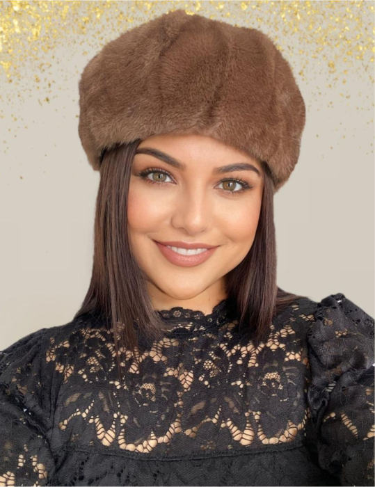 Caciula eleganta din blana JULIETTE (MARO) - marime universala, reglabila [1]