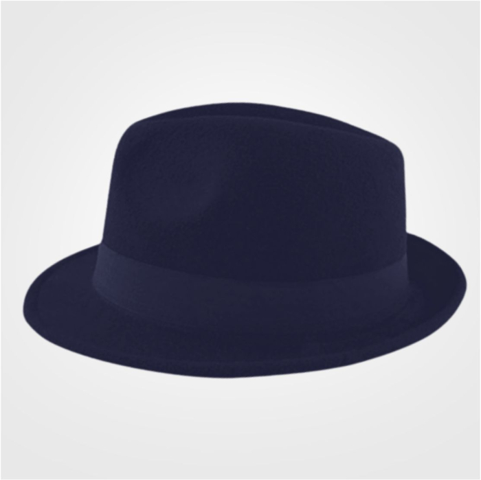 Palarie barbati cu boruri clasice din fetru lux Mister Fedora Lux (BLEUMARIN) - marimi de la 53 la 60 [4]