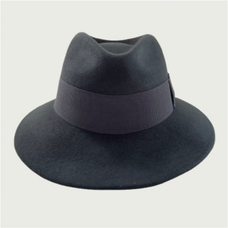 Palarie barbati din fetru lux cu boruri italiene ITALIAN STYLE (GRI inchis) [4]