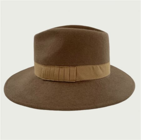 Palarie barbati din fetru lux cu boruri italiene ITALIAN STYLE (MARO deschis) [3]