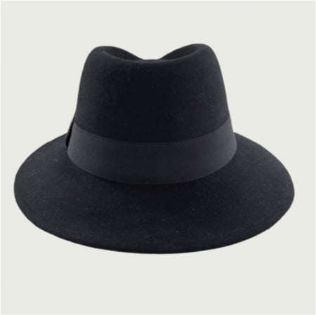 Palarie barbati din fetru lux cu boruri italiene ITALIAN STYLE (NEGRU) [4]