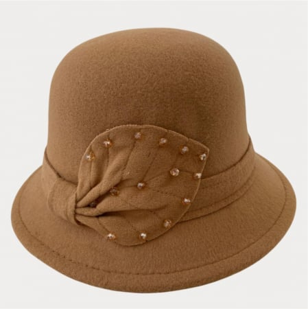 Palarie dama cu boruri delicate MISS COCHETTE (MARO cappuccino) - marime unica, reglabila [4]