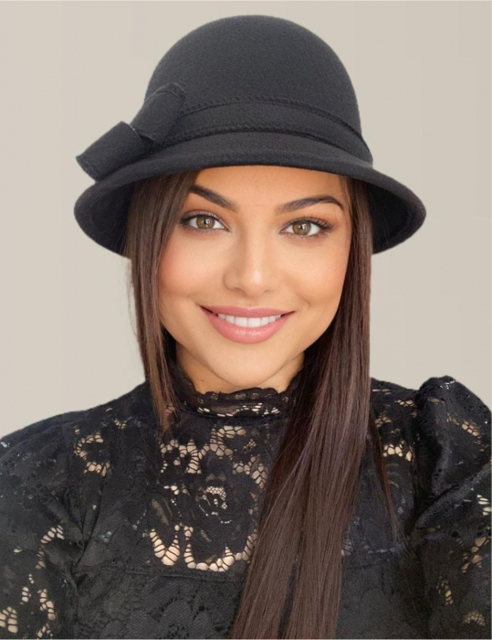 Palarie dama cu boruri delicate si funda MISS ALISS (7  culori) - marime unica, reglabila [3]