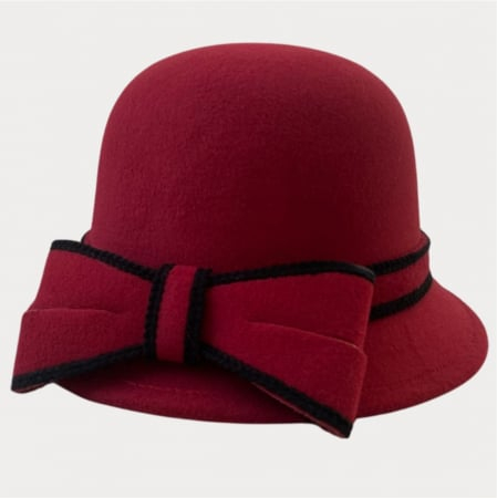 Palarie dama cu boruri delicate si funda MISS ALISS (GRENA) - marime unica, reglabila [4]
