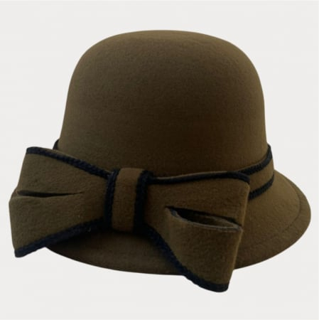 Palarie dama cu boruri delicate si funda MISS ALISS (KAKI) - marime unica, reglabila [4]