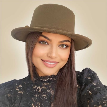 Palarie dama cu boruri rotunde MISS CASTILLIA (KAKI) - marime unica, reglabila [2]