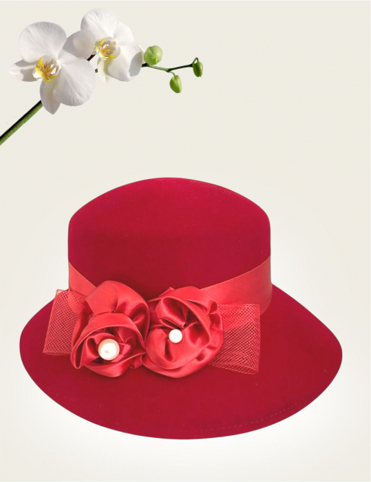 Palarie dama VENETIA LADY LUX -palarie rosie, reglabila [3]