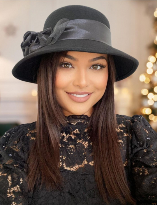 Palarie dama din fetru lux VENETIA LUX (10 culori) - marime unica, reglabila [2]