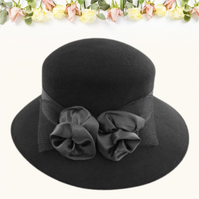 Palarie dama din fetru lux VENETIA LUX (10 culori) - marime unica, reglabila [4]