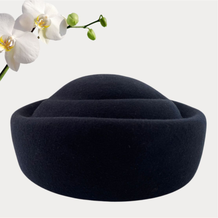 Palarie dama tip toca din fetru lux CONTESA CHIC (NEGRU) - marime unica, reglabila - Copie [3]