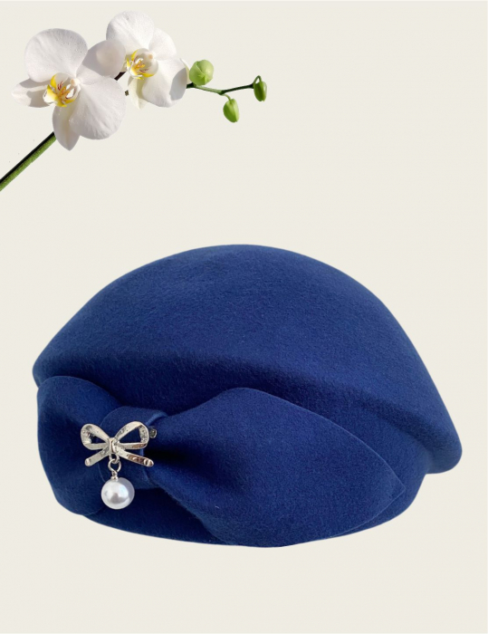 Palarie dama toca PRINCESS LADY -palarie albastra, reglabila [4]