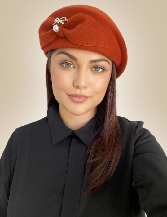 Palarie dama toca PRINCESS LADY -palarie caramiziu, reglabila [2]