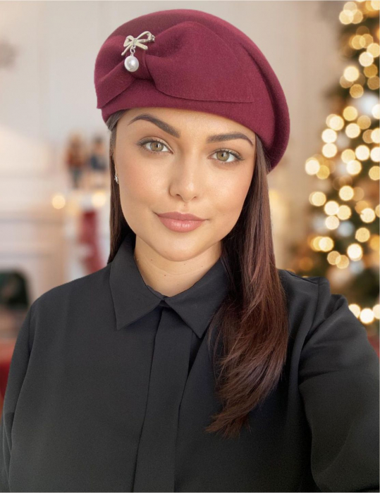 Palarie dama toca PRINCESS LADY -palarie grena, reglabila [1]