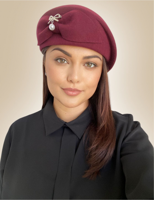 Palarie dama toca PRINCESS LADY -palarie grena, reglabila [2]