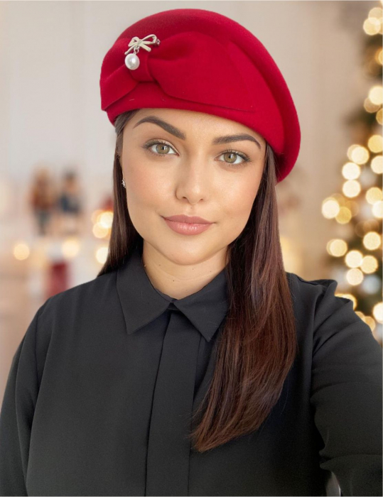 Palarie dama toca PRINCESS LADY -palarie rosie, reglabila [1]